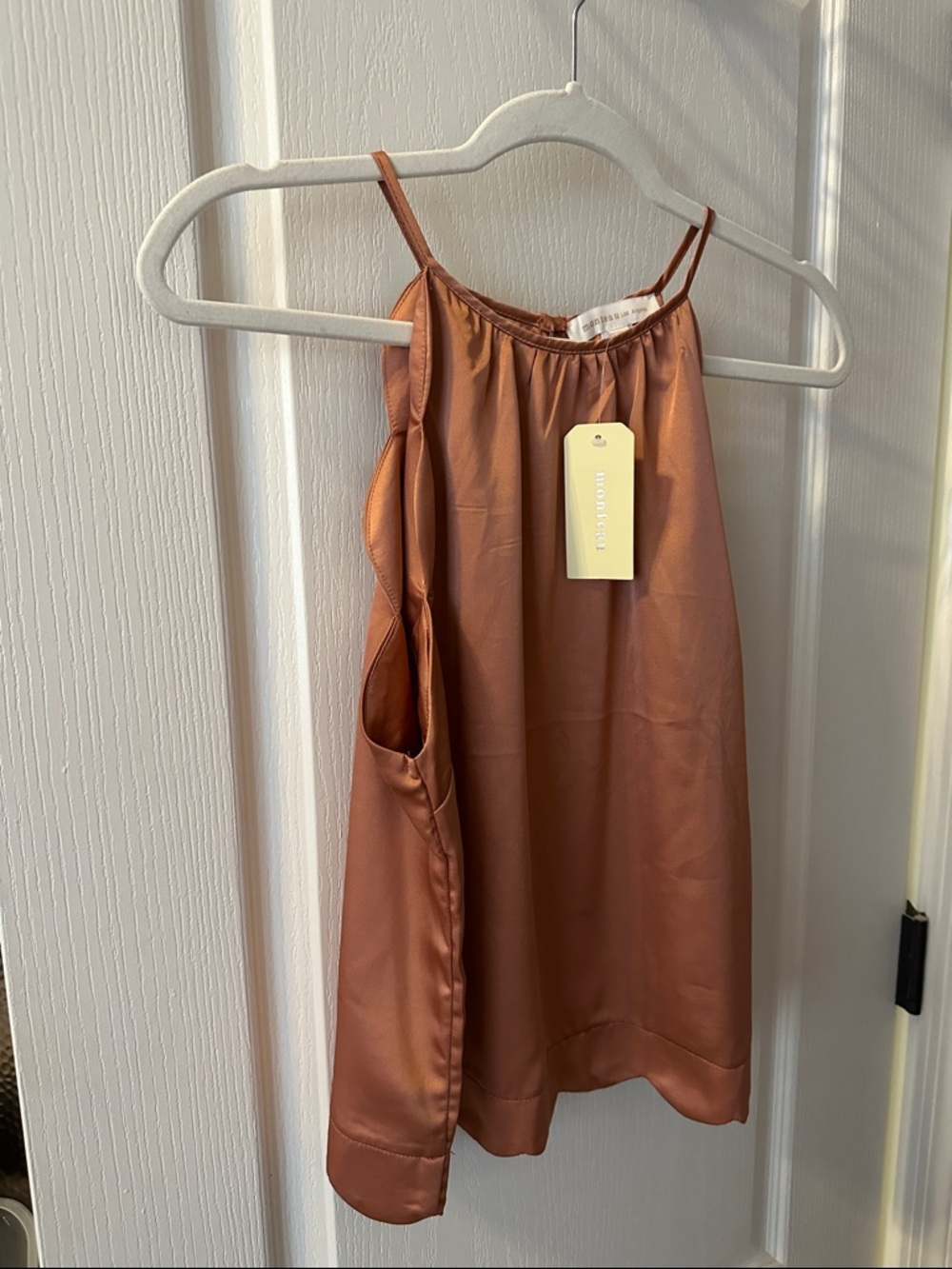 Monteau Copper Satin Slip Cami